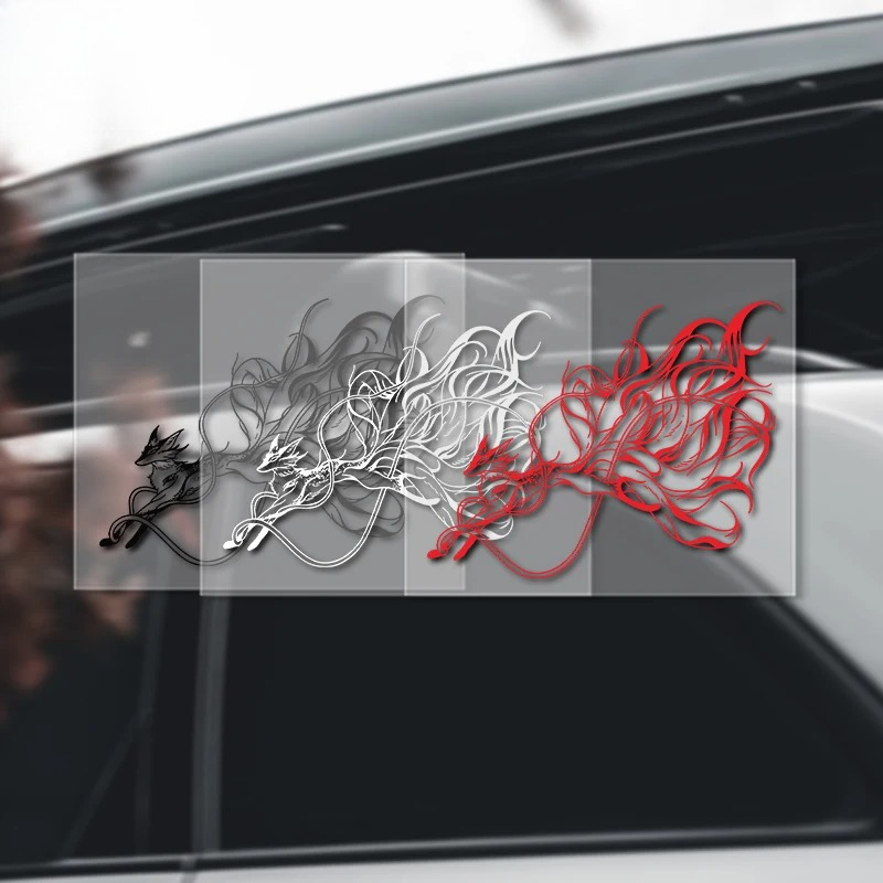 Motorcycle Gear Fox - Nine Tailed Fox Car Sticker Scratch