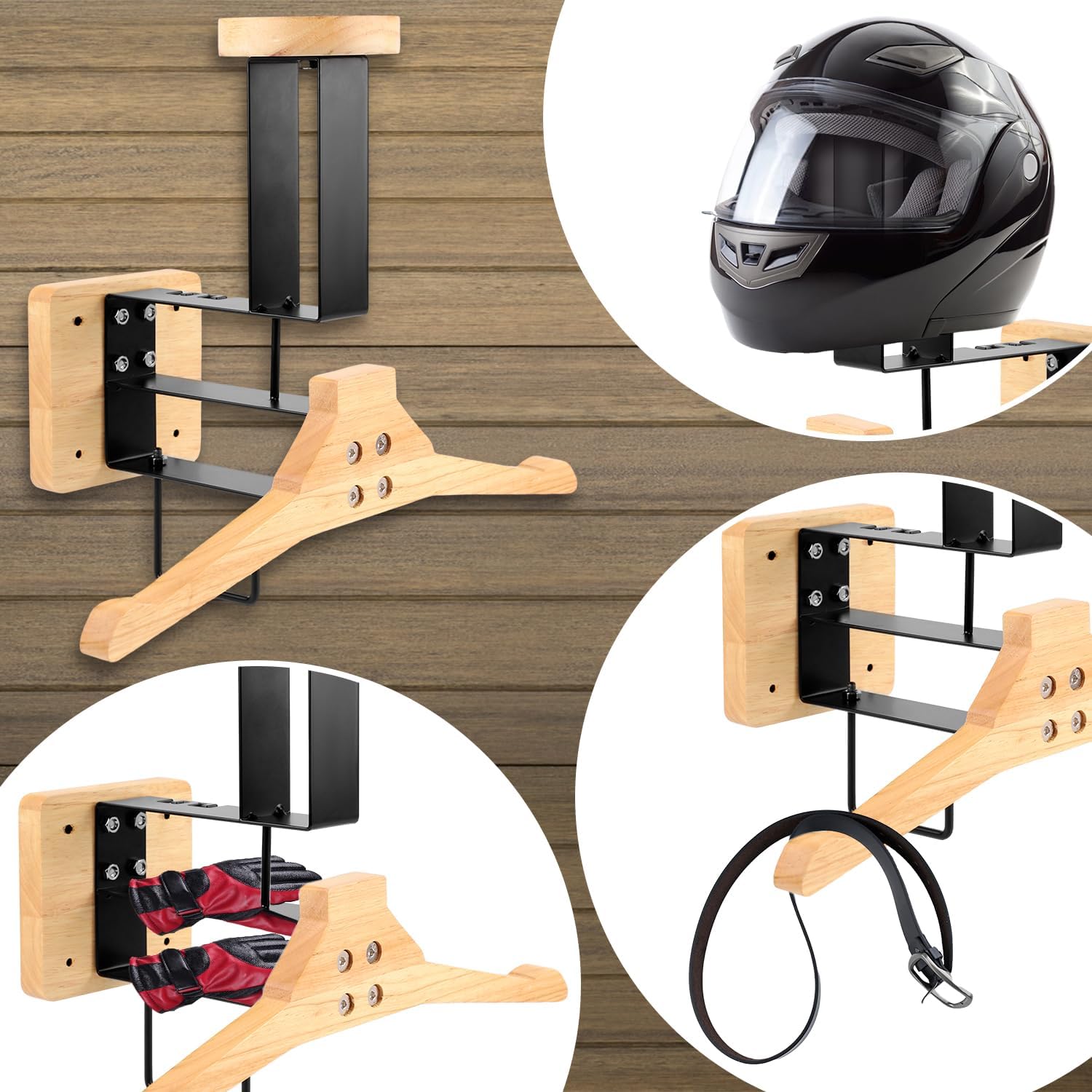 Wood Motorcycle Helmet Holder  - đánh giá và giá Motorcycle Gear Wall Mount